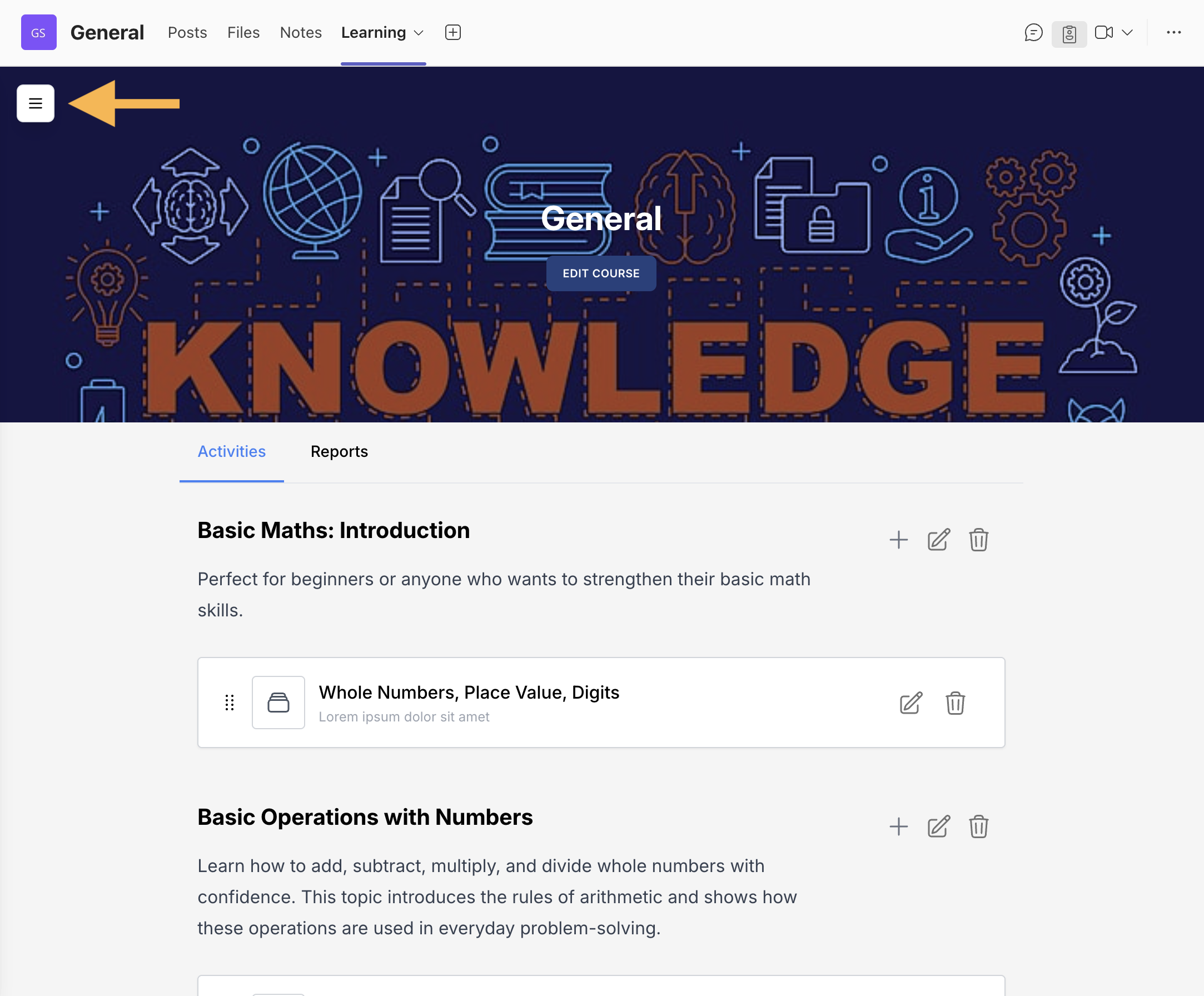 Reports API Sidebar